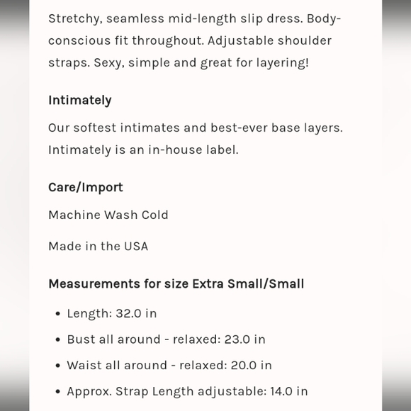 BRAND NEW Intimately Free People Black Tea Length Seamless Slip Dress Size XS/S - Picture 4 of 9